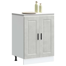 Mueble bajo de cocina porto gris cemento madera